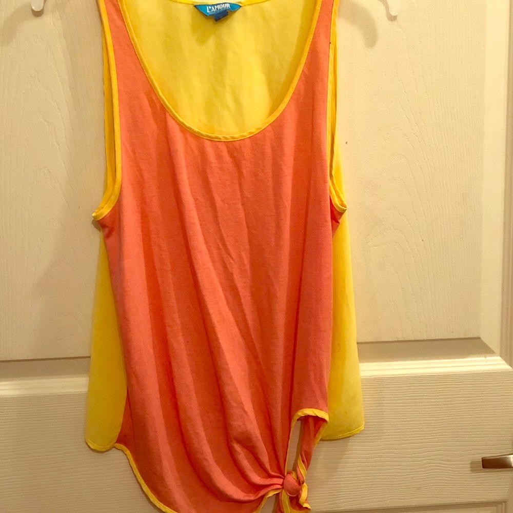 Pink and Yellow Tank Top
